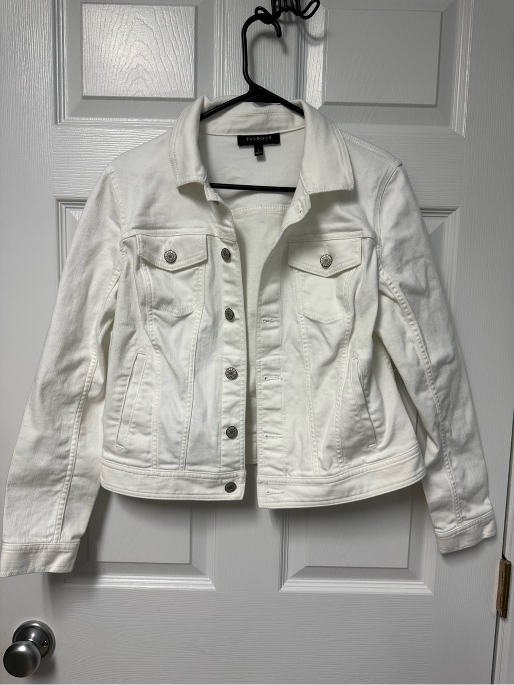 Talbots White Denim Jacket - Women's Classic Jean Jacket
